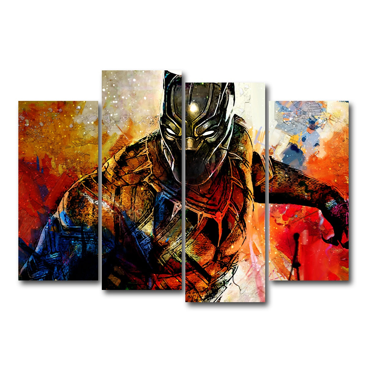 AUTO-MOCKUP WHITE | Black Panther | 4 Piece | Gallery Wrap Canvas | group=4_normal
