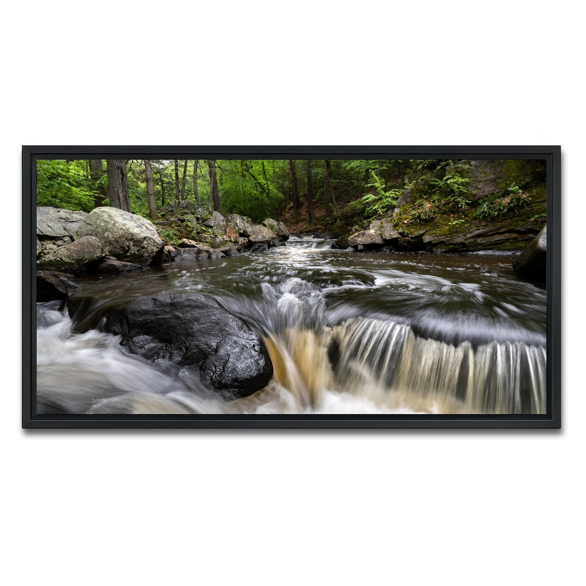 AUTO-MOCKUP WHITE | Black River in Summer | 1 Piece | Black Framed Canvas | group=2x1