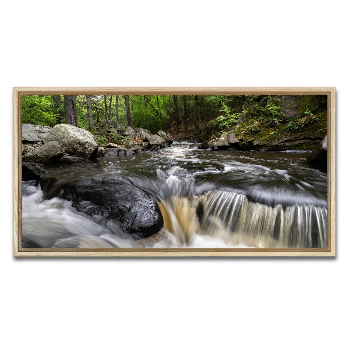AUTO-MOCKUP WHITE | Black River in Summer | 1 Piece | Natural Framed Canvas | group=2x1