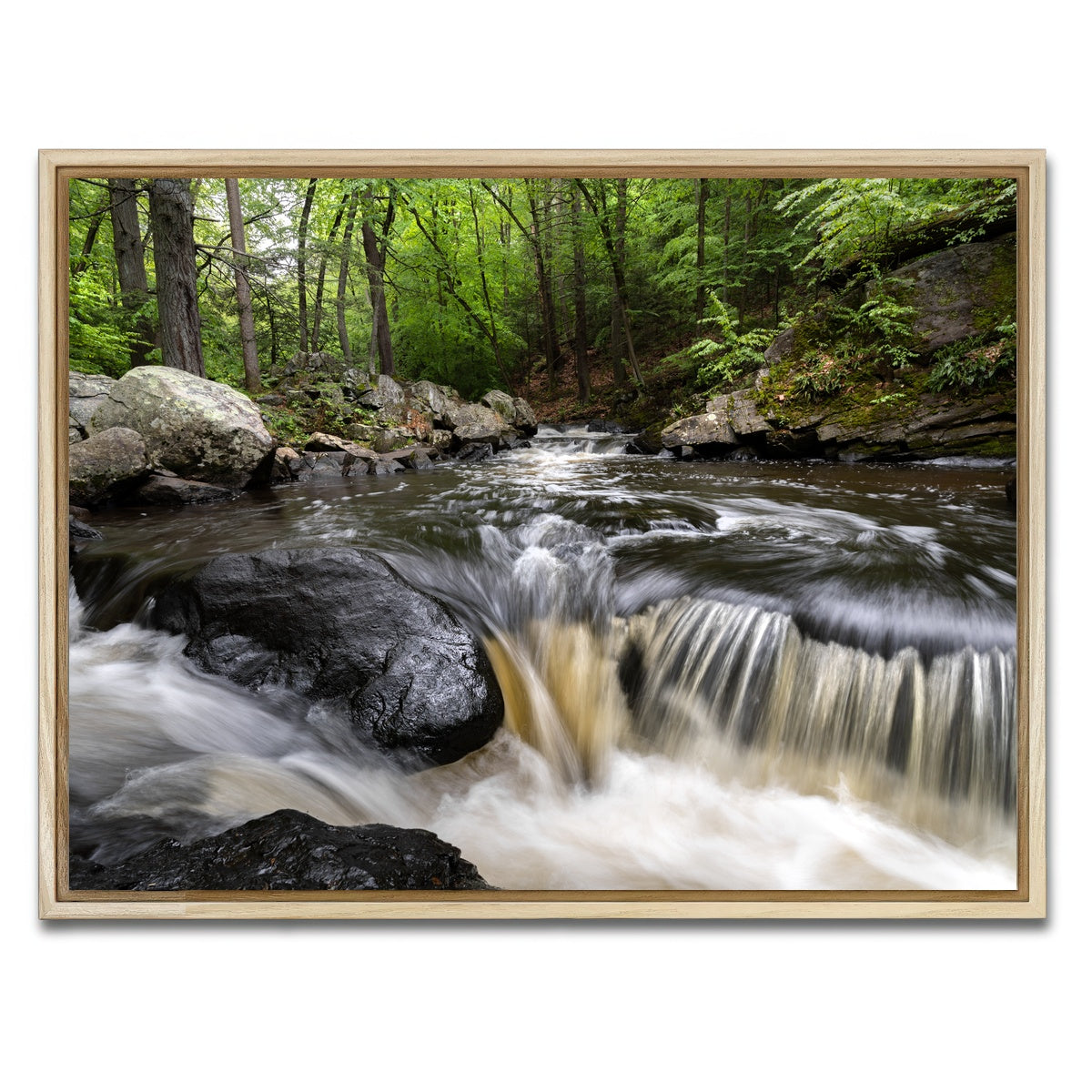 AUTO-MOCKUP WHITE | Black River in Summer | 1 Piece | Natural Framed Canvas | group=4x3
