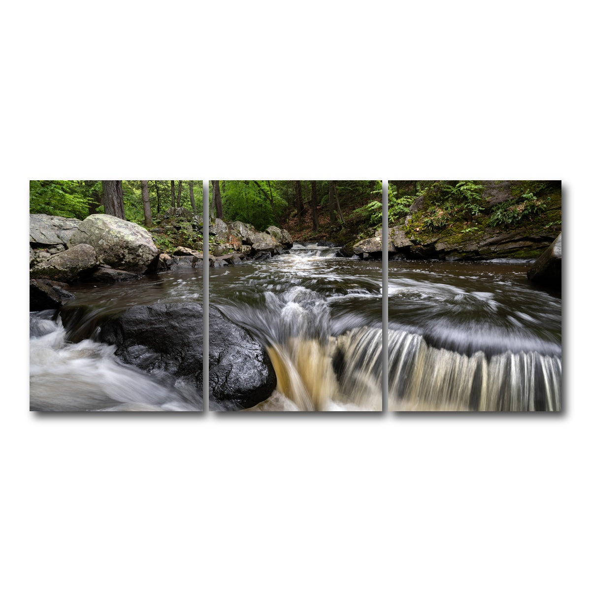 AUTO-MOCKUP WHITE | Black River in Summer | 3 Piece | Gallery Wrap Canvas | group=18x24
