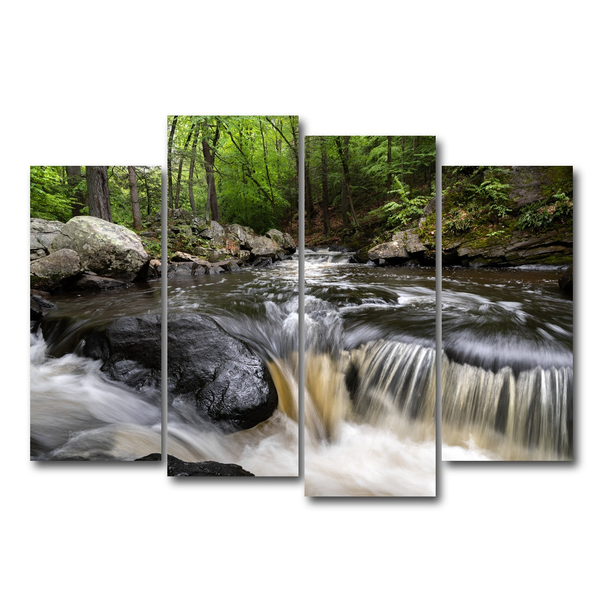 AUTO-MOCKUP WHITE | Black River in Summer | 4 Piece | Gallery Wrap Canvas | group=4_normal