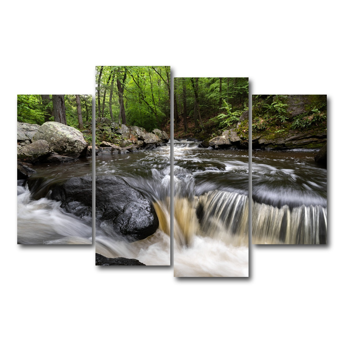 AUTO-MOCKUP WHITE | Black River in Summer | 4 Piece | Gallery Wrap Canvas | group=4_short