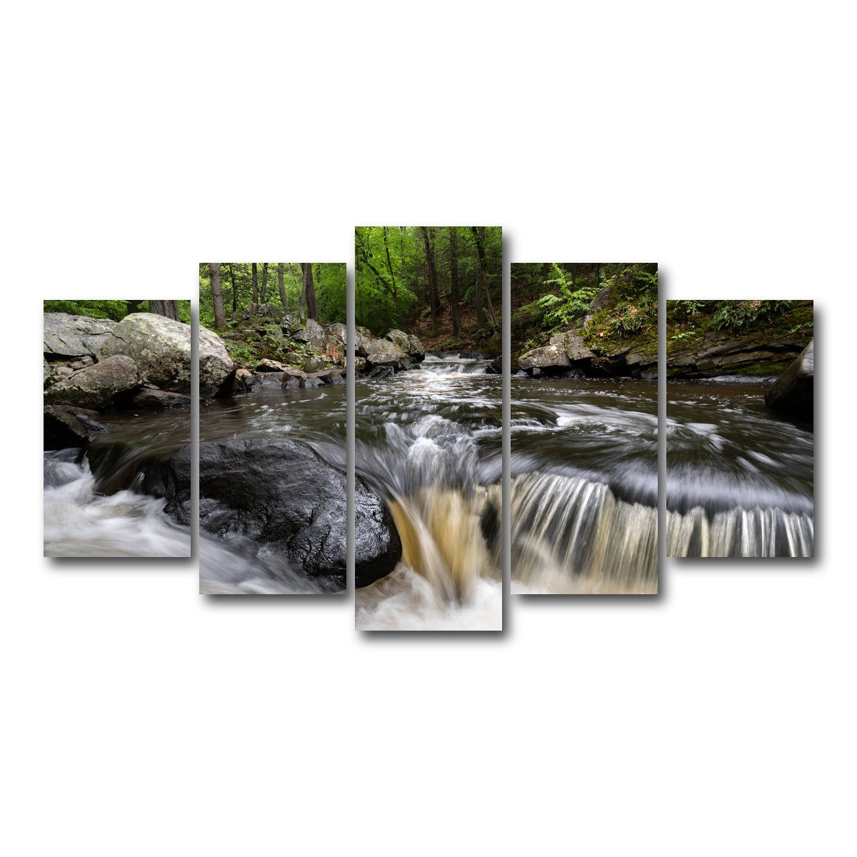AUTO-MOCKUP WHITE | Black River in Summer | 5 Piece | Gallery Wrap Canvas | group=5_normal