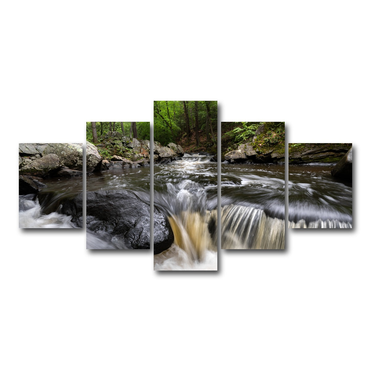 AUTO-MOCKUP WHITE | Black River in Summer | 5 Piece | Gallery Wrap Canvas | group=5_short