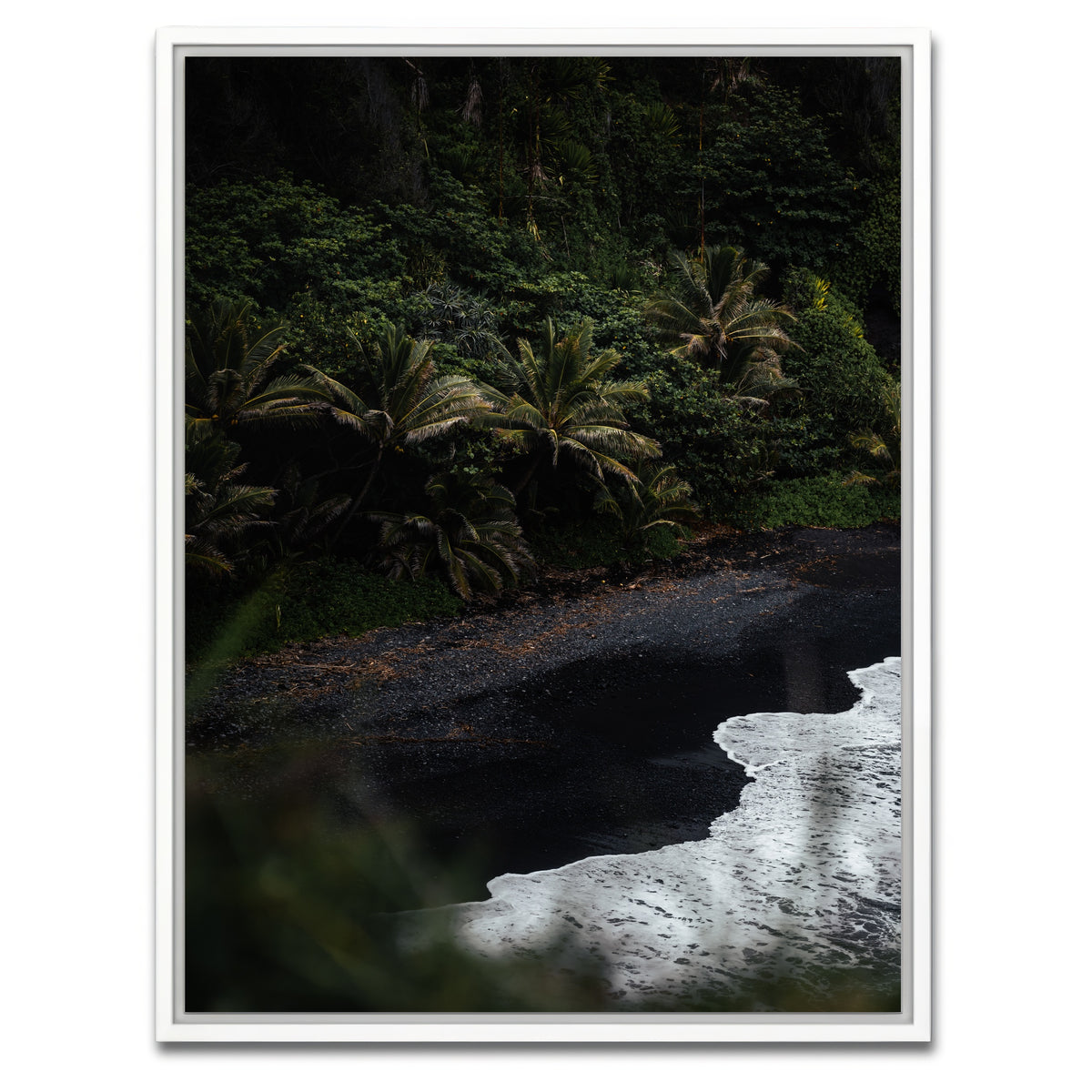 AUTO-MOCKUP WHITE | Black Sand Palms | 1 Piece | White Framed Canvas | group=3x4