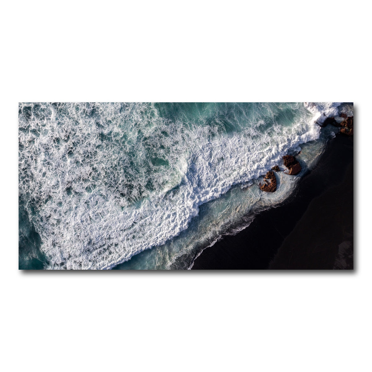 AUTO-MOCKUP WHITE | Black Sand Wave | 1 Piece | Gallery Wrap Canvas | group=2x1