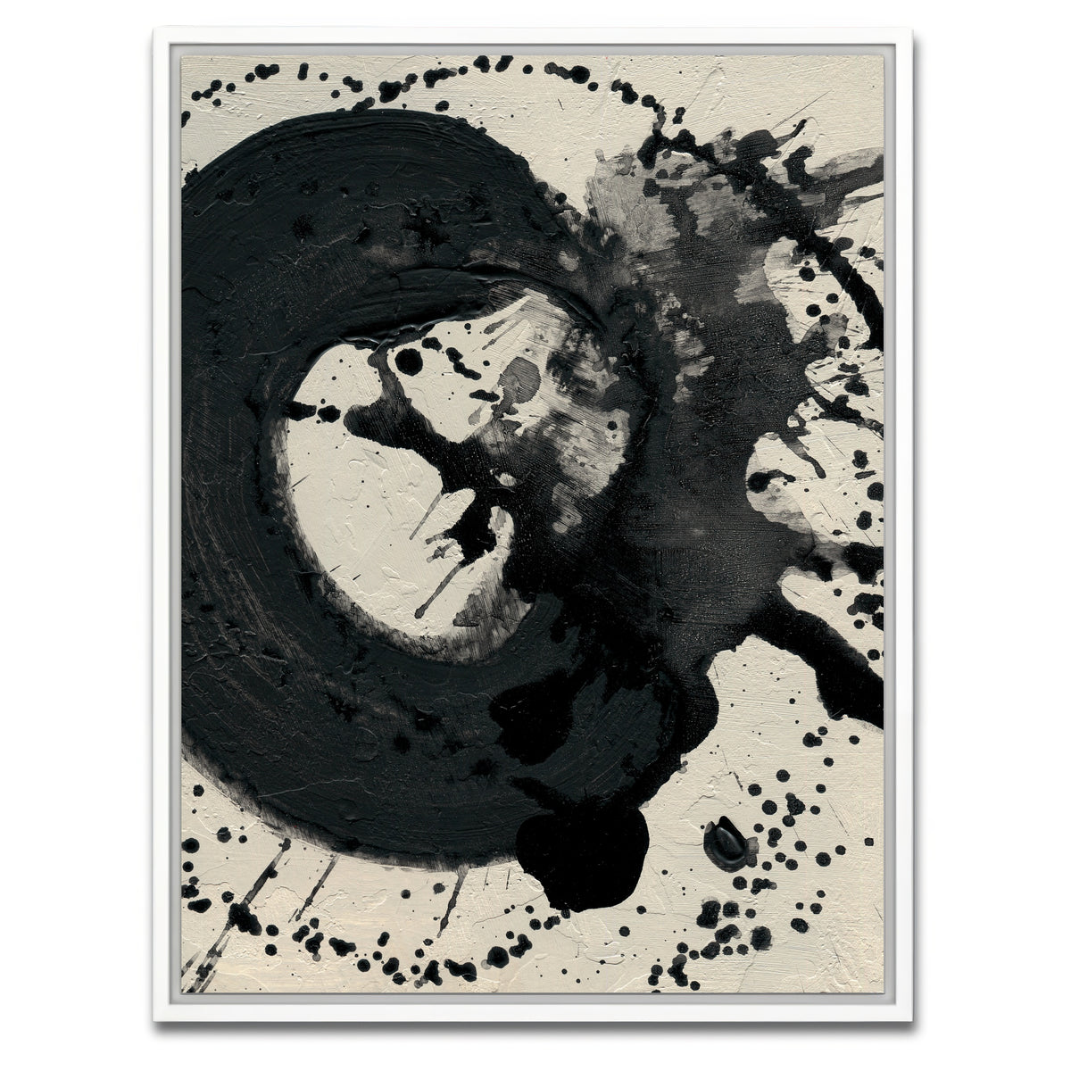 AUTO-MOCKUP WHITE | Black Spatter | 1 Piece | White Framed Canvas | group=3x4