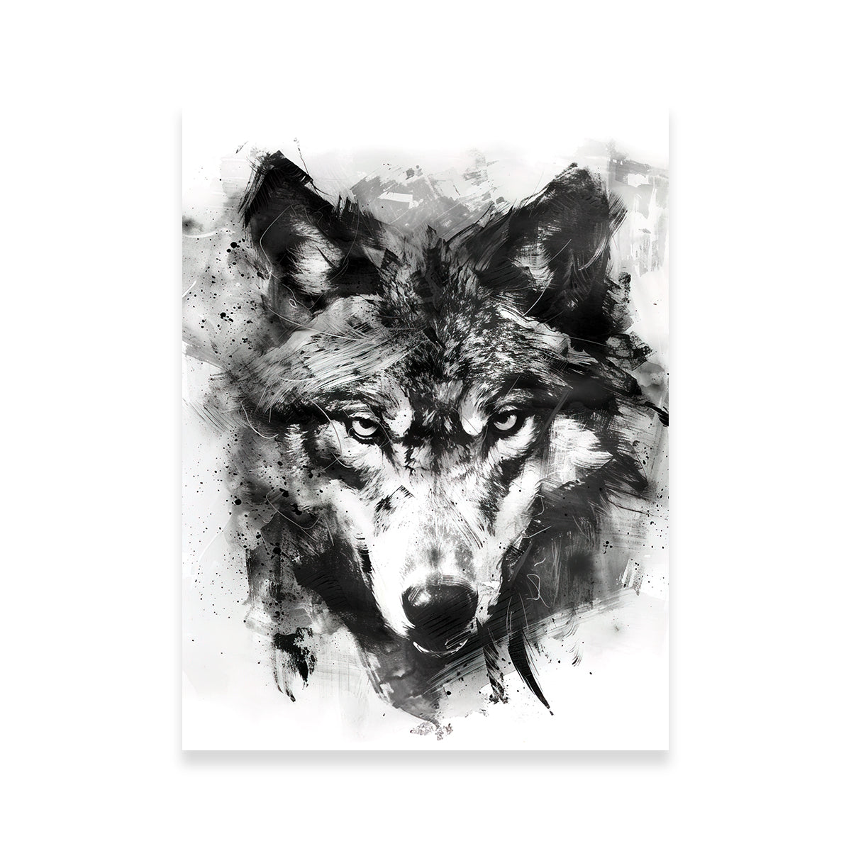Black & White Wolf Wall Art