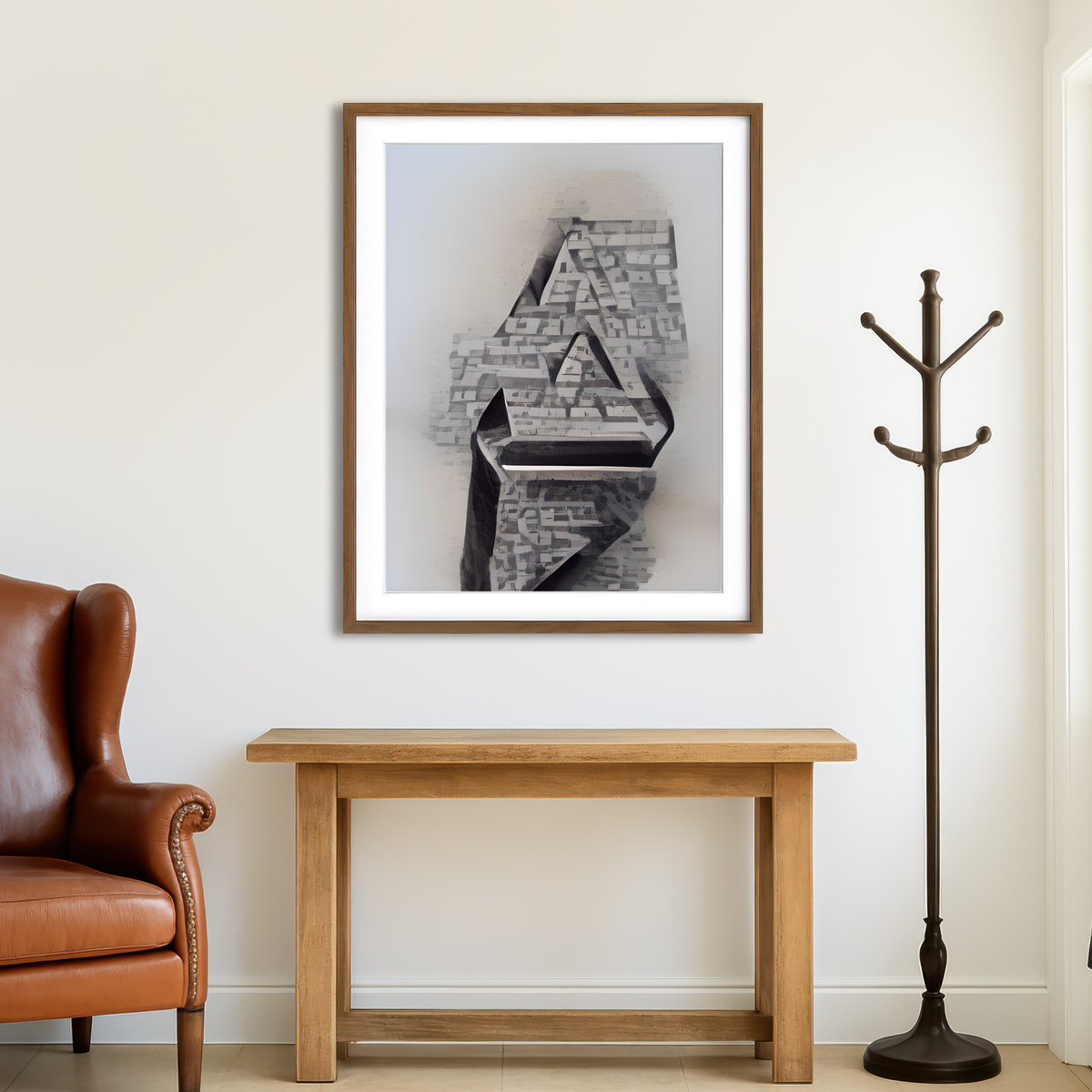 AUTO-MOCKUP ROOM | Black & White Illusion Wall Art