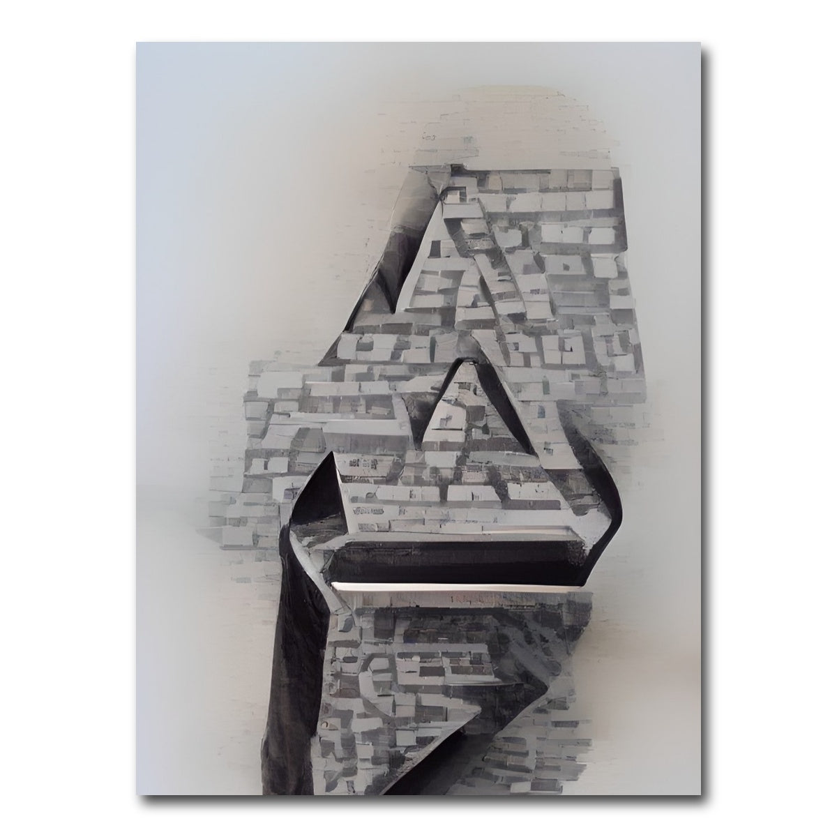 AUTO-MOCKUP WHITE | Black & White Illusion | 1 Piece | Gallery Wrap Canvas | group=3x4