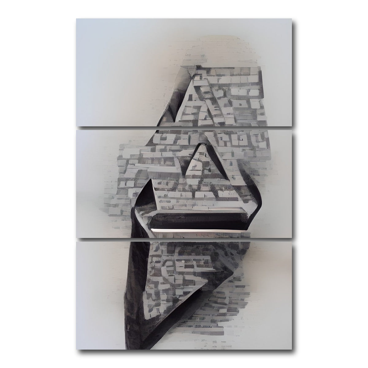 AUTO-MOCKUP WHITE | Black & White Illusion | 3 Piece | Gallery Wrap Canvas | group=12x24_stacked