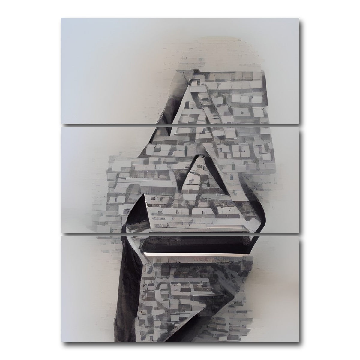 AUTO-MOCKUP WHITE | Black & White Illusion | 3 Piece | Gallery Wrap Canvas | group=8x18_stacked