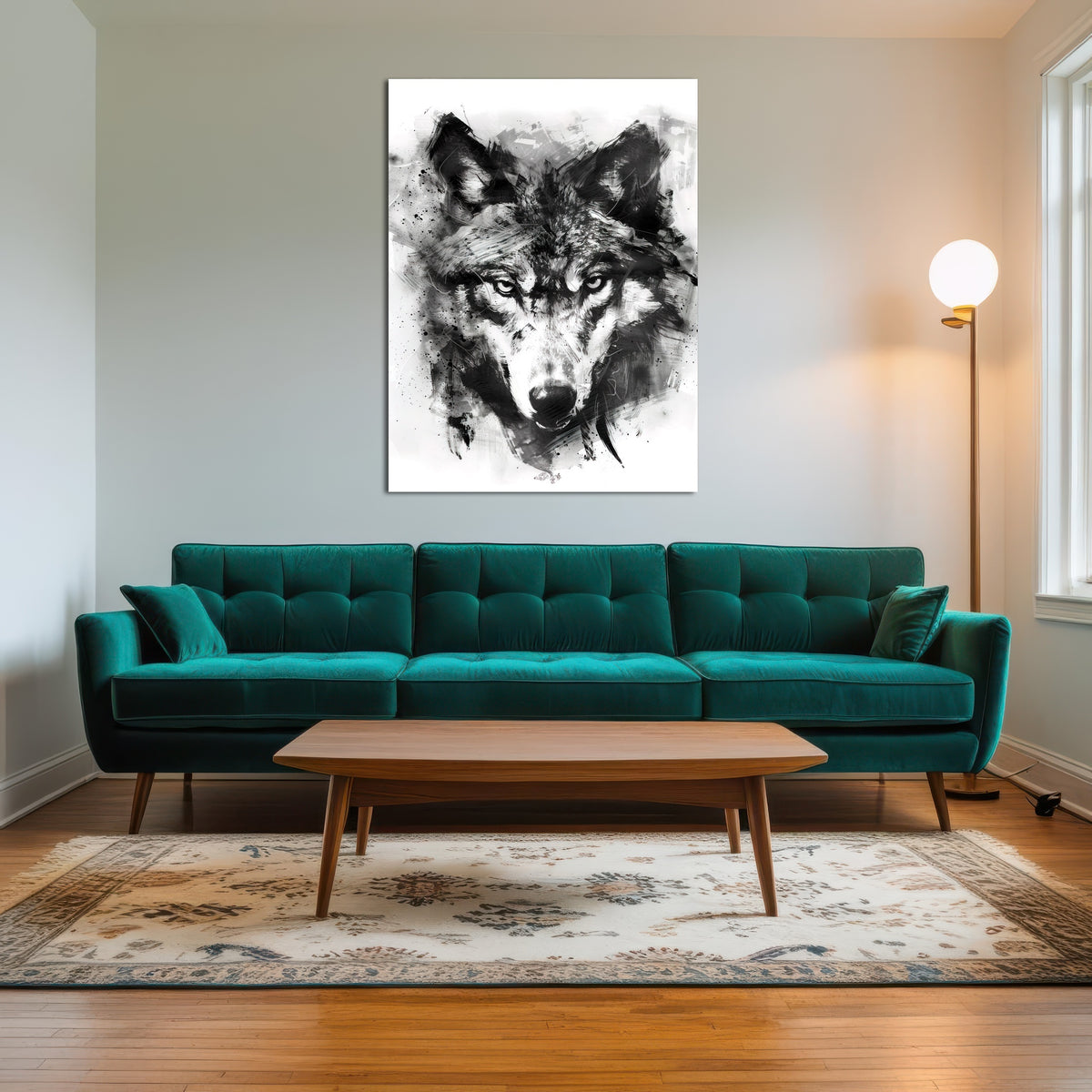 AUTO-MOCKUP ROOM | Black & White Wolf