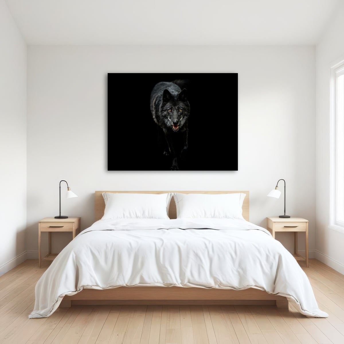 AUTO-MOCKUP ROOM | Black Wolf Black Background