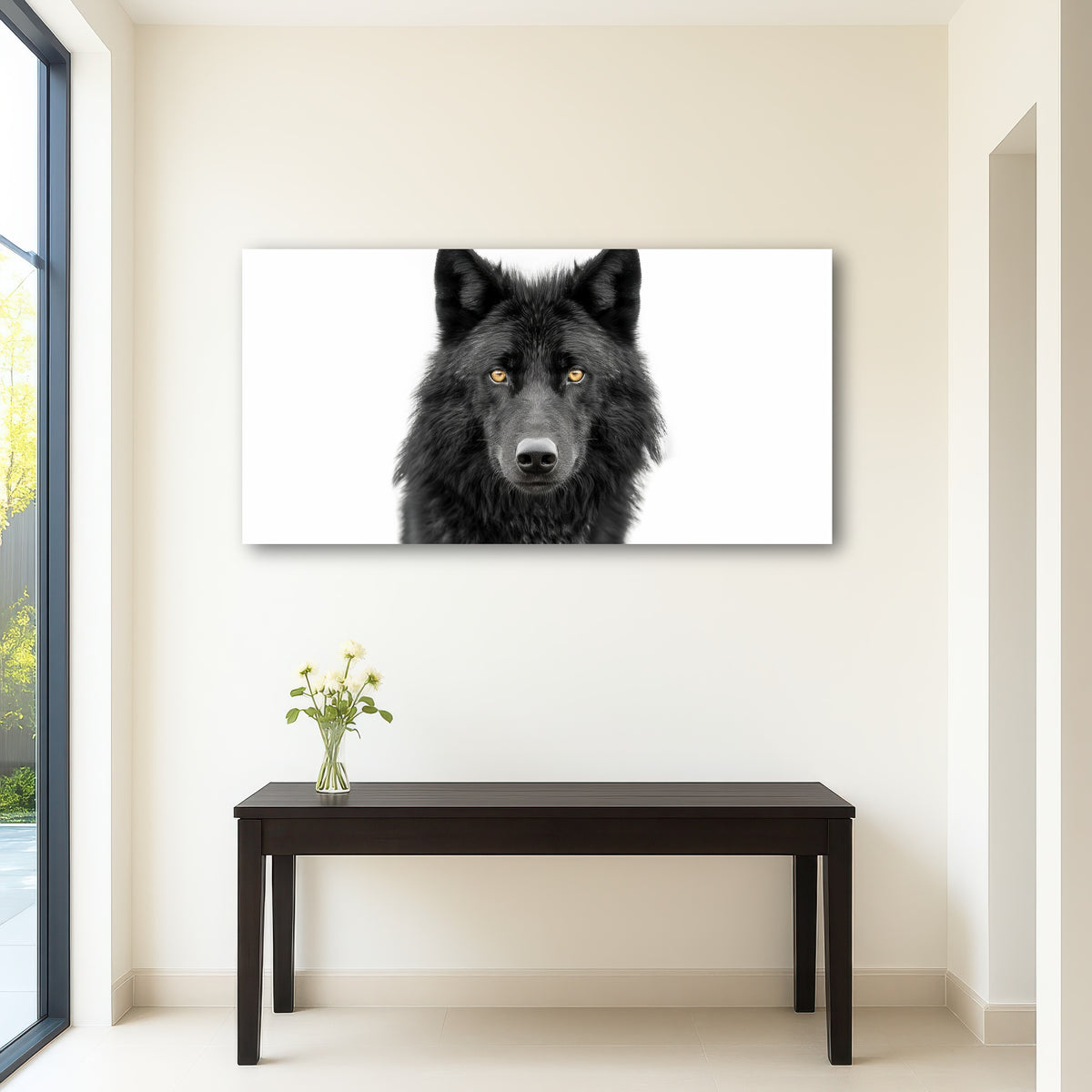 AUTO-MOCKUP ROOM | Black Wolf Portrait