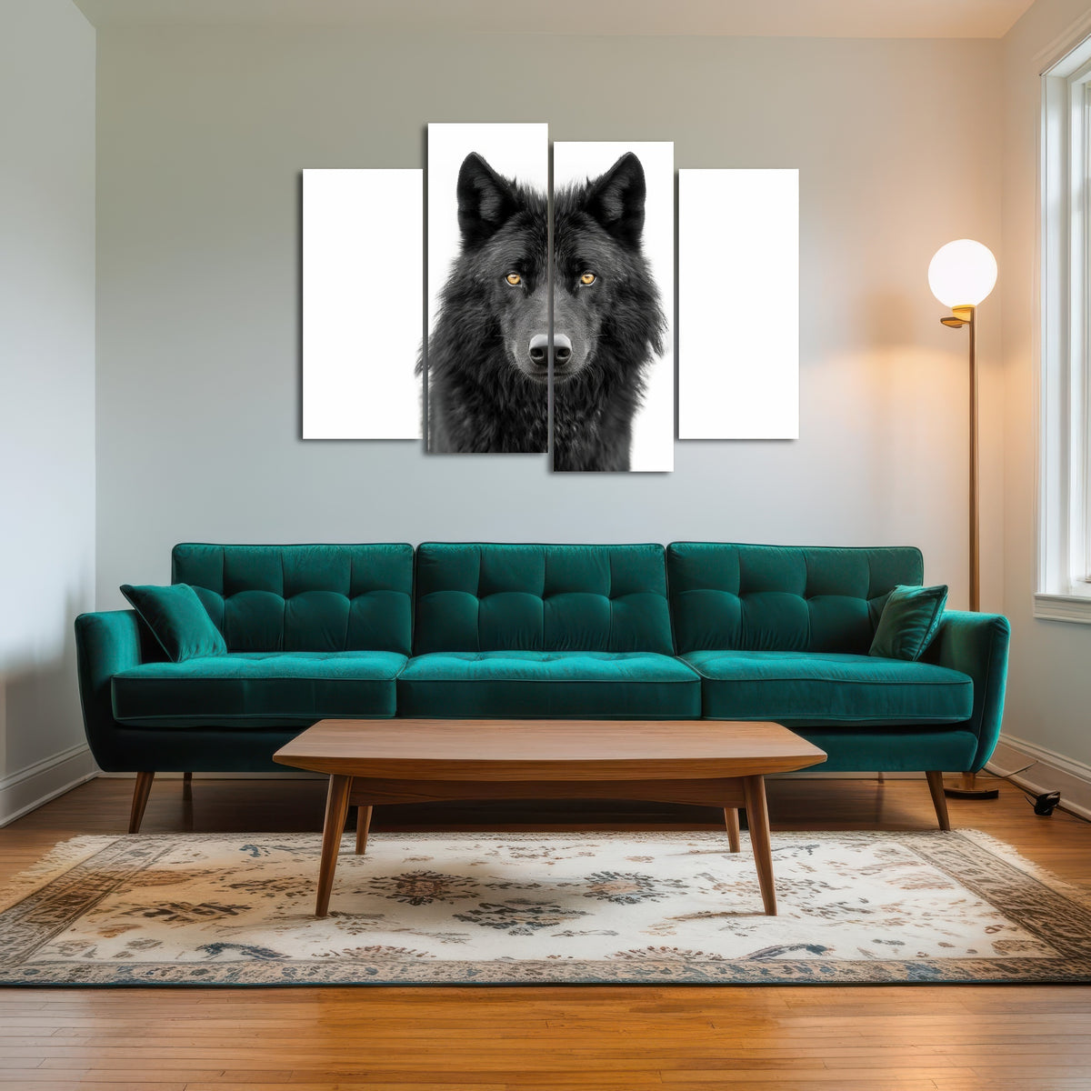 AUTO-MOCKUP ROOM | Black Wolf Portrait
