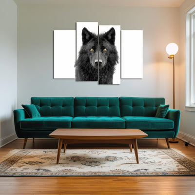 AUTO-MOCKUP ROOM | Black Wolf Portrait
