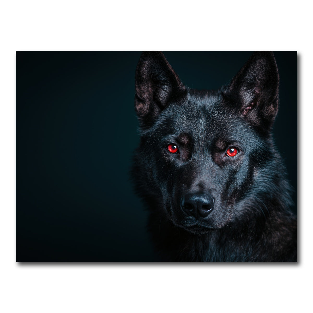 AUTO-MOCKUP WHITE | Black Wolf Red Eyes | 1 Piece | Gallery Wrap Canvas | group=4x3