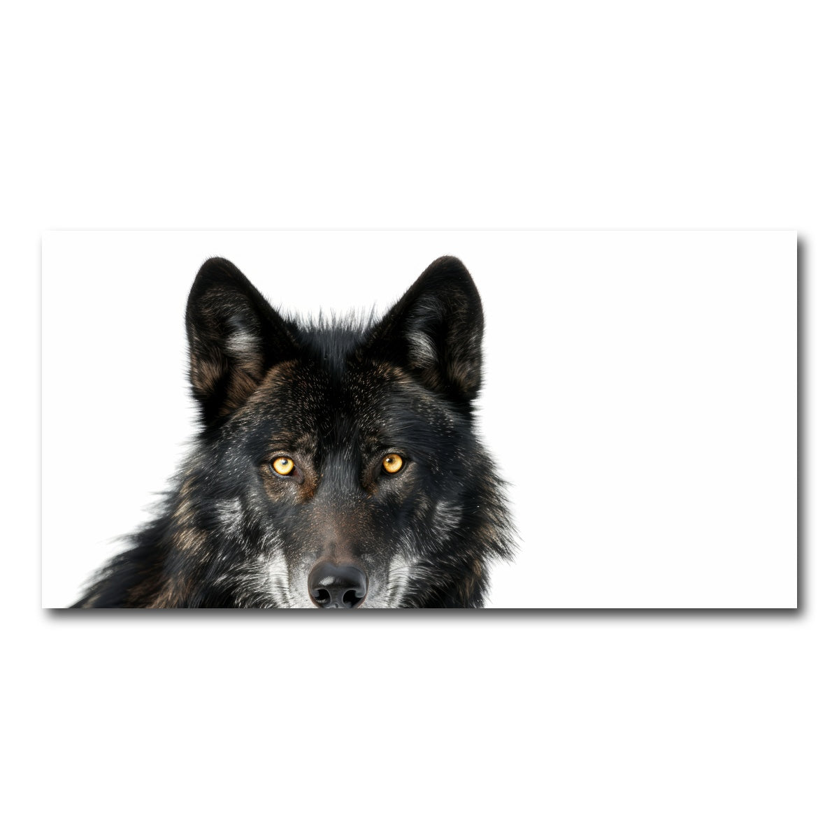 AUTO-MOCKUP WHITE | Black Wolf White Background | 1 Piece | Gallery Wrap Canvas | group=2x1