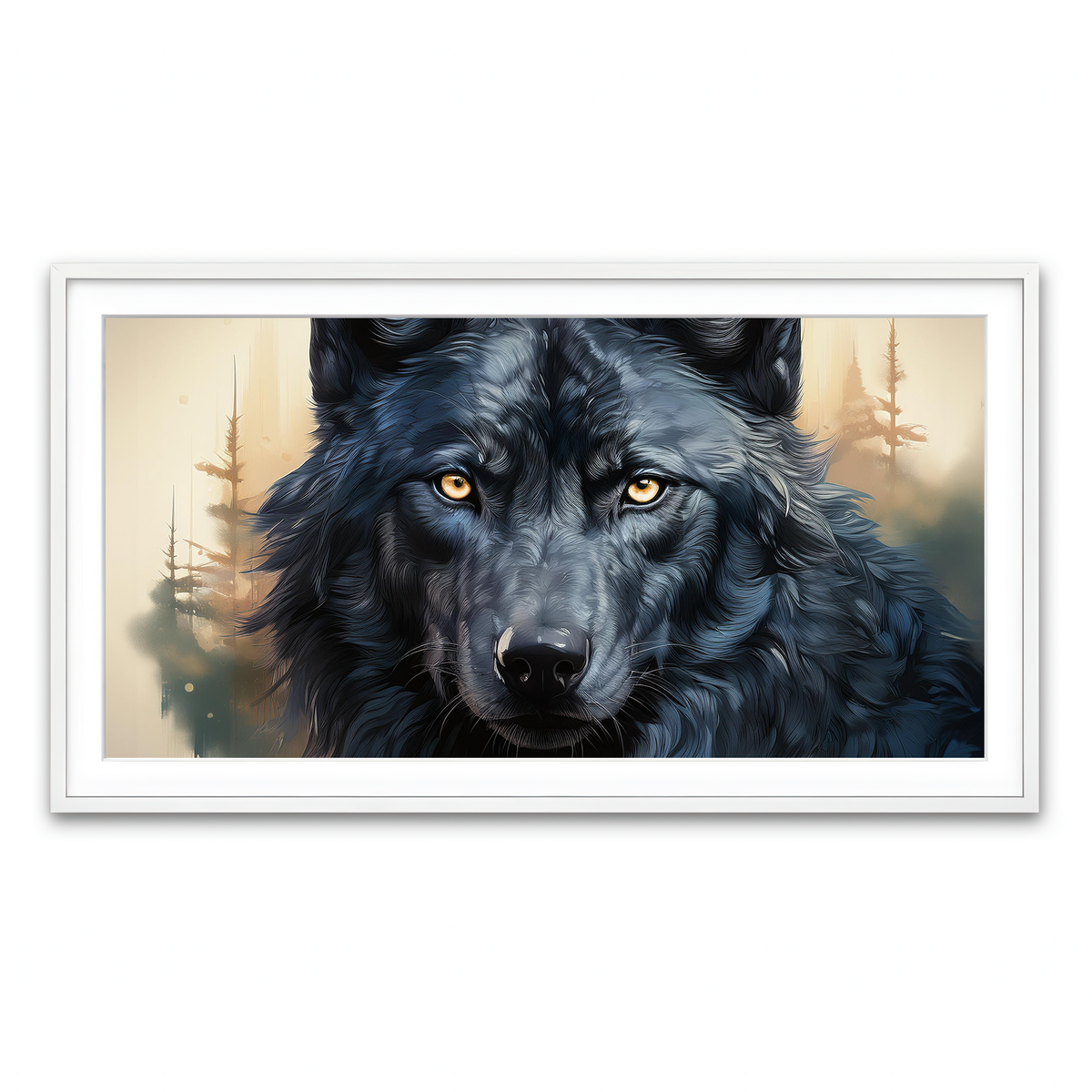 Framed Print 2x1 White