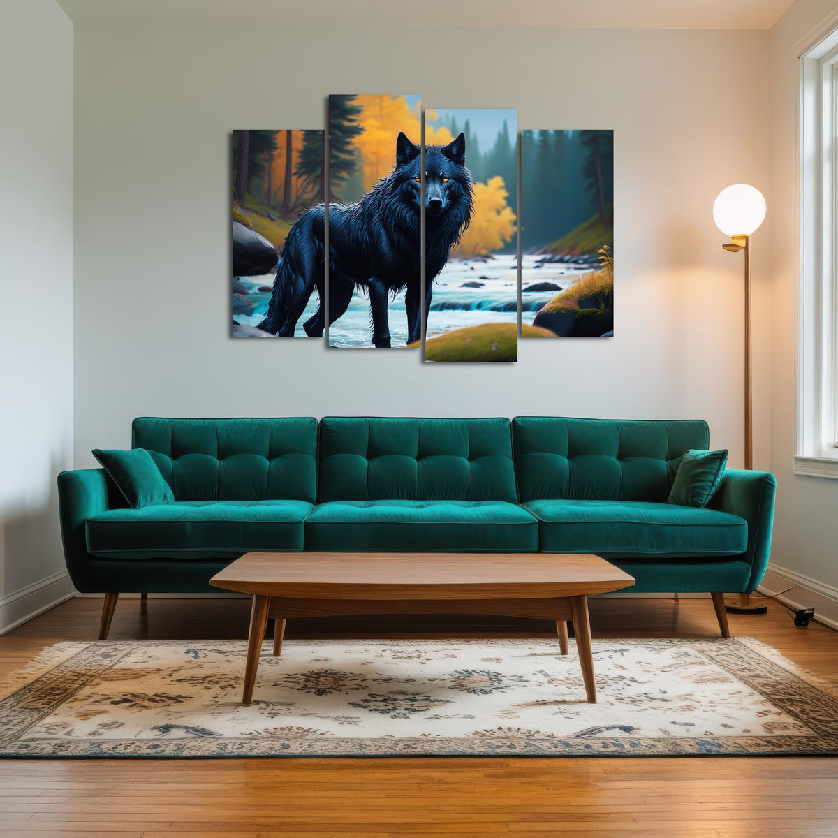 AUTO-MOCKUP ROOM | Black Wolf by the river