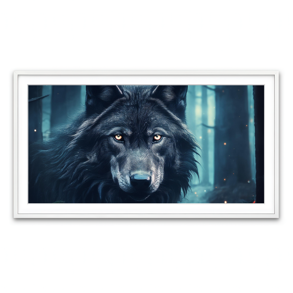 Framed Print 2x1 White