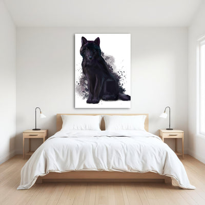 AUTO-MOCKUP ROOM | Black Wolf watercolor