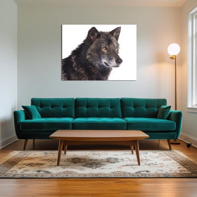 AUTO-MOCKUP ROOM | Black wolf side portrait