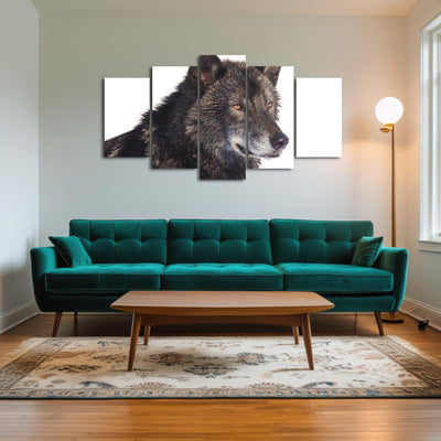 AUTO-MOCKUP ROOM | Black wolf side portrait