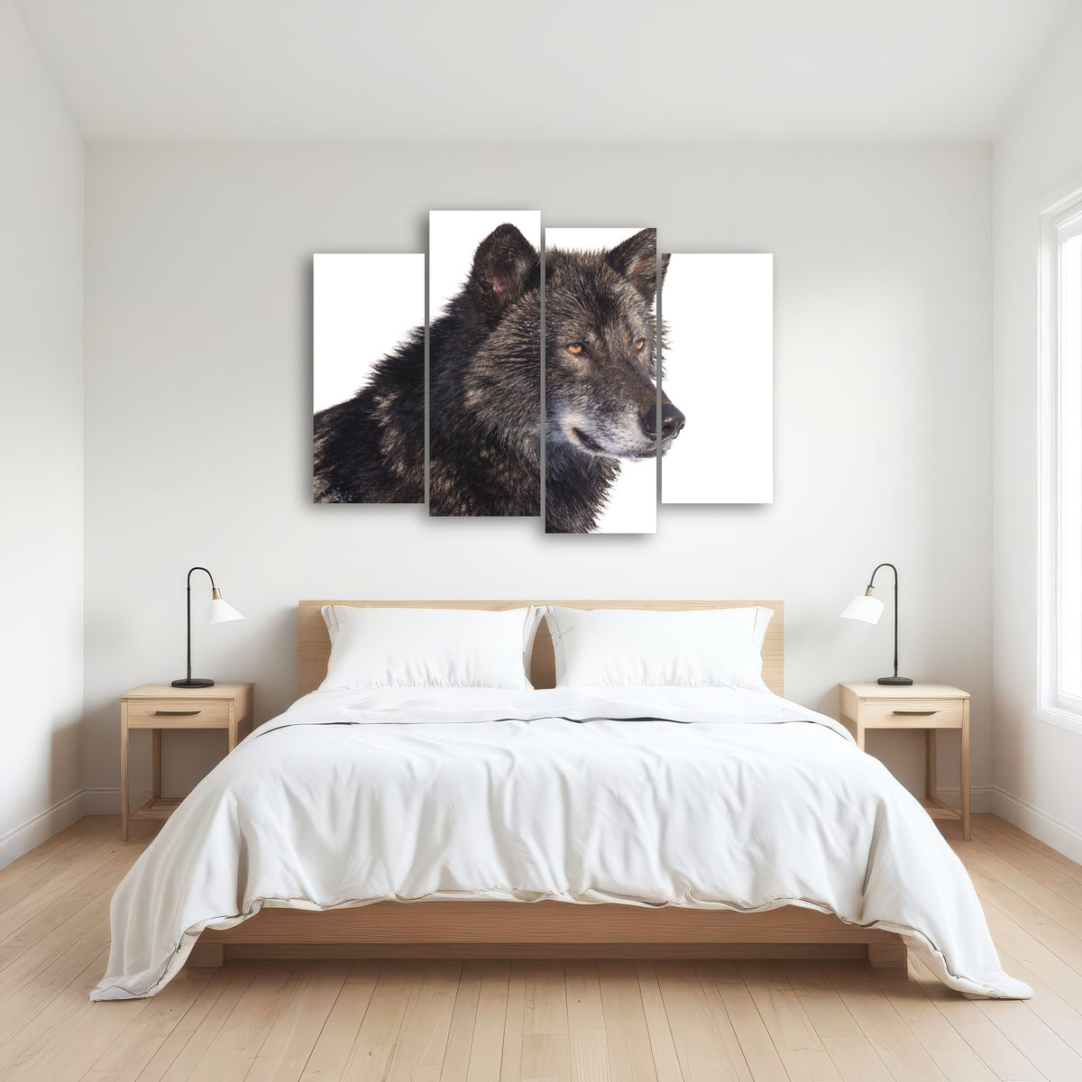 AUTO-MOCKUP ROOM | Black wolf side portrait