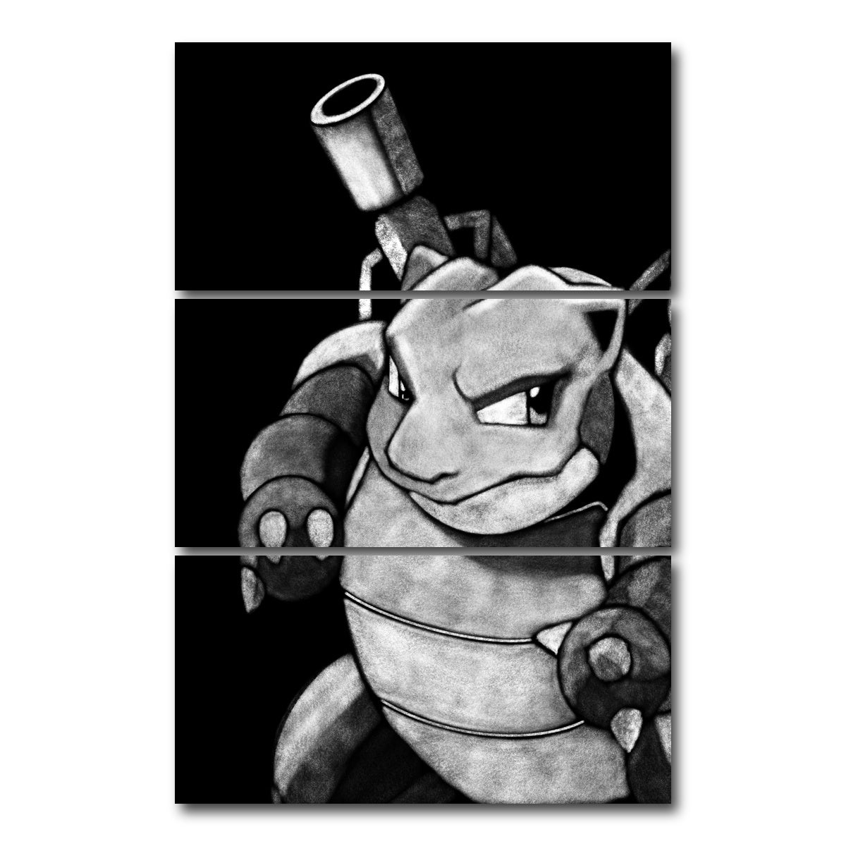 AUTO-MOCKUP WHITE | Blastoise | 3 Piece | Gallery Wrap Canvas | group=12x24_stacked