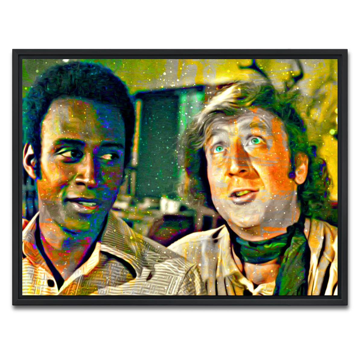 AUTO-MOCKUP WHITE | Blazing Saddles Bart & Jim | 1 Piece | Black Framed Canvas | group=4x3