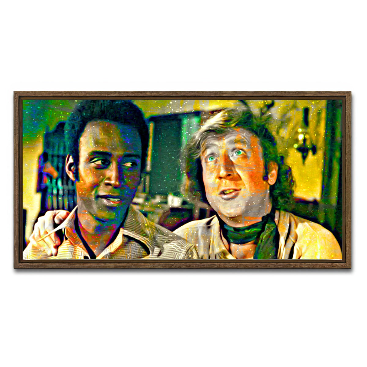 AUTO-MOCKUP WHITE | Blazing Saddles Bart & Jim | 1 Piece | Walnut Framed Canvas | group=2x1