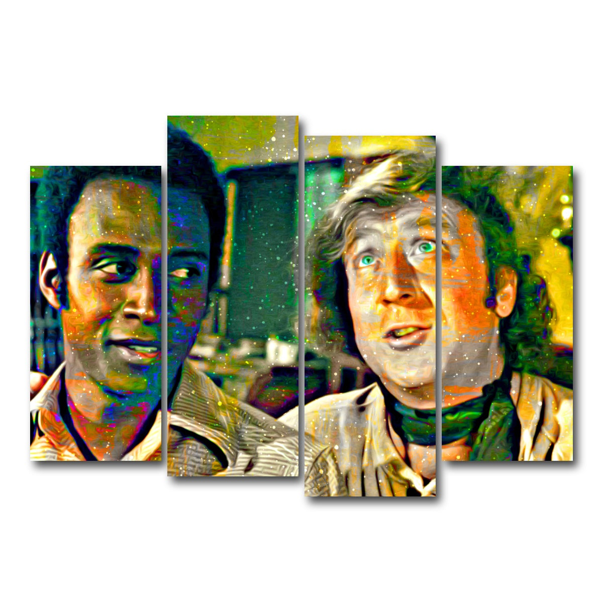 AUTO-MOCKUP WHITE | Blazing Saddles Bart & Jim | 4 Piece | Gallery Wrap Canvas | group=4_normal