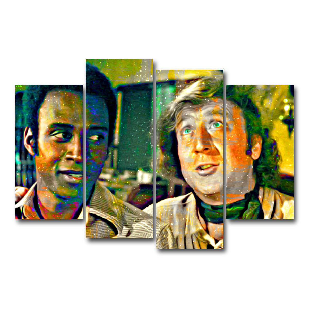 AUTO-MOCKUP WHITE | Blazing Saddles Bart & Jim | 4 Piece | Gallery Wrap Canvas | group=4_short