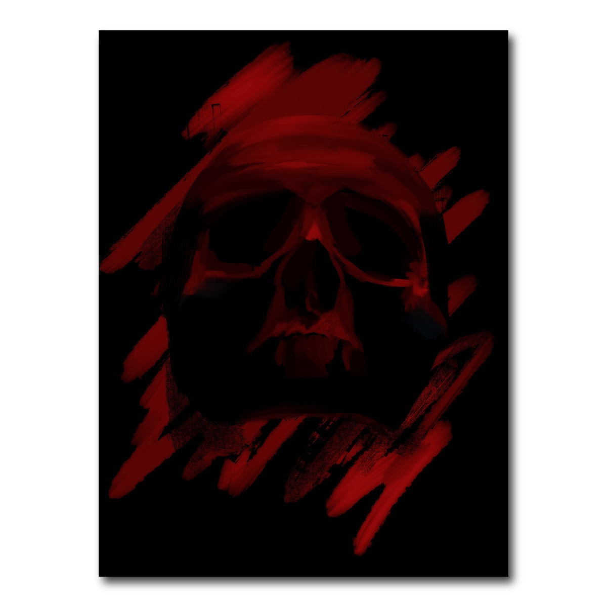 AUTO-MOCKUP WHITE | Blood Red Skull | 1 Piece | Gallery Wrap Canvas | group=3x4