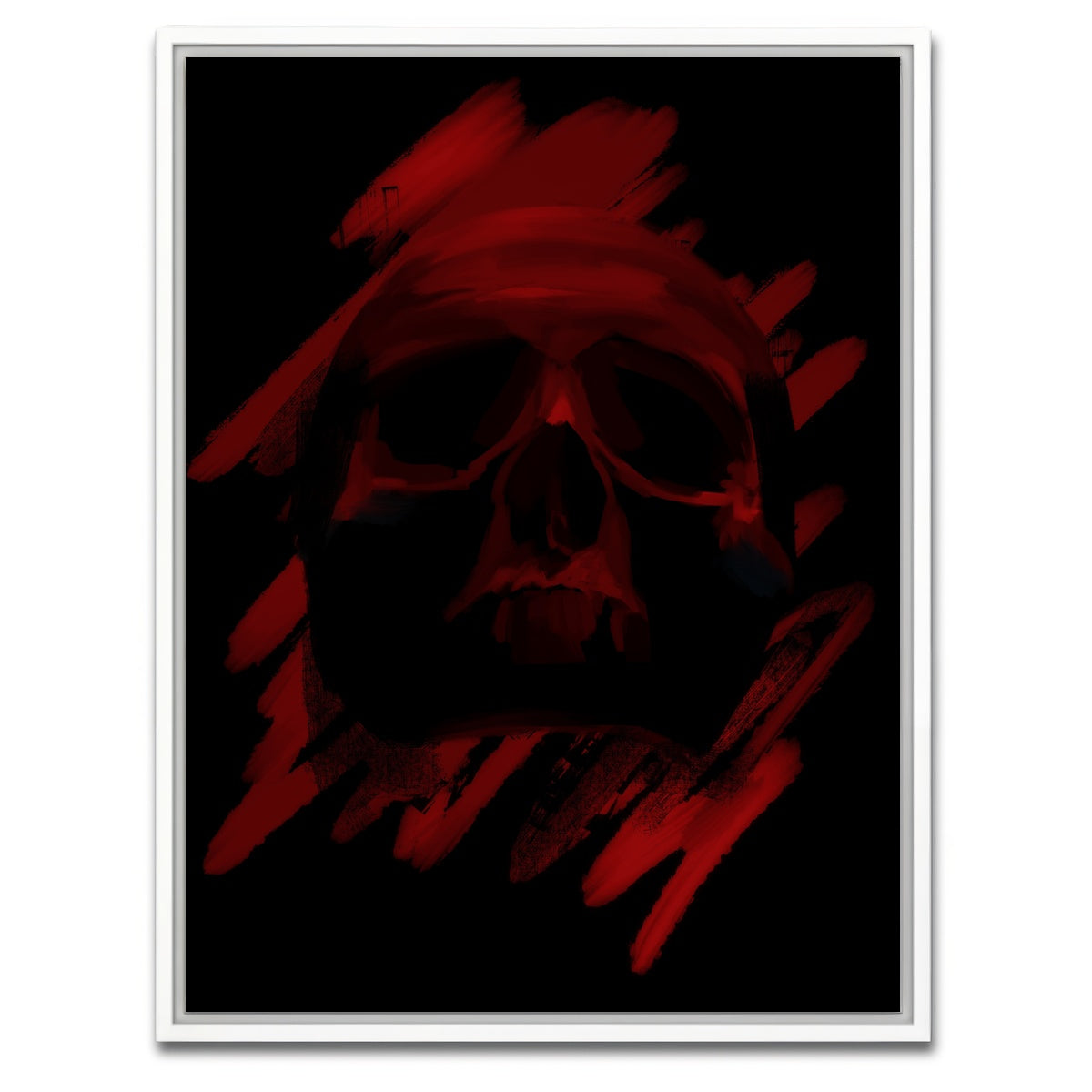 AUTO-MOCKUP WHITE | Blood Red Skull | 1 Piece | White Framed Canvas | group=3x4