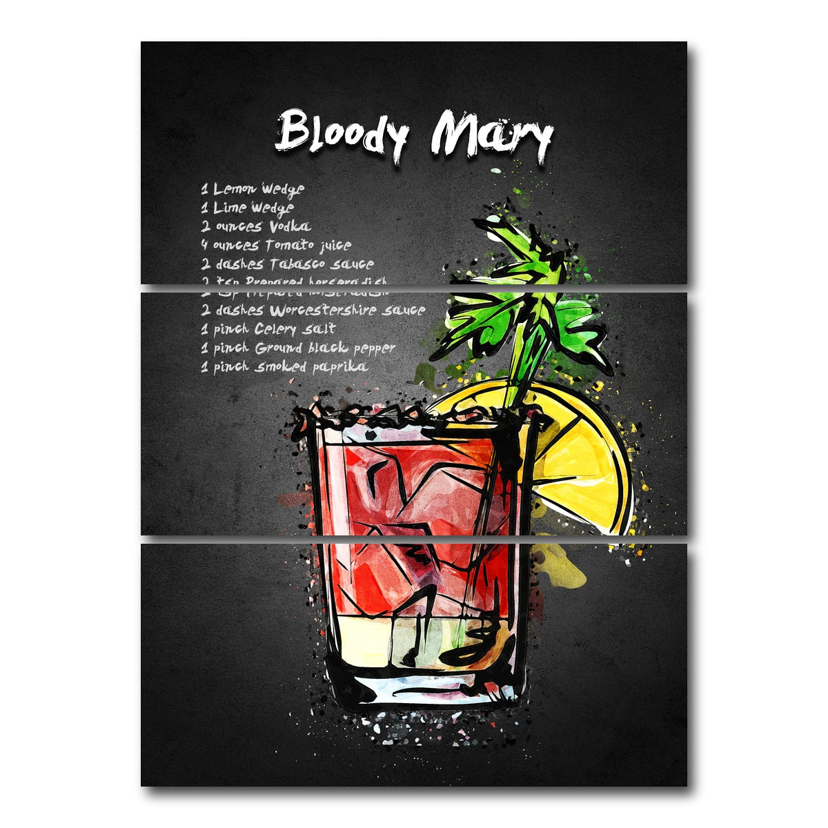 AUTO-MOCKUP WHITE | Bloody Mary | 3 Piece | Gallery Wrap Canvas | group=8x18_stacked