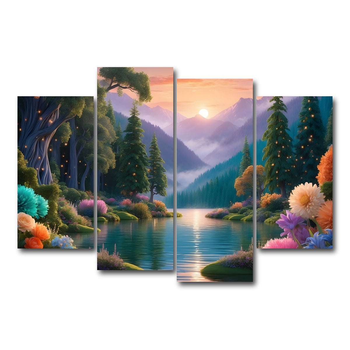 AUTO-MOCKUP WHITE | Blooming Meadow | 4 Piece | Gallery Wrap Canvas | group=4_short