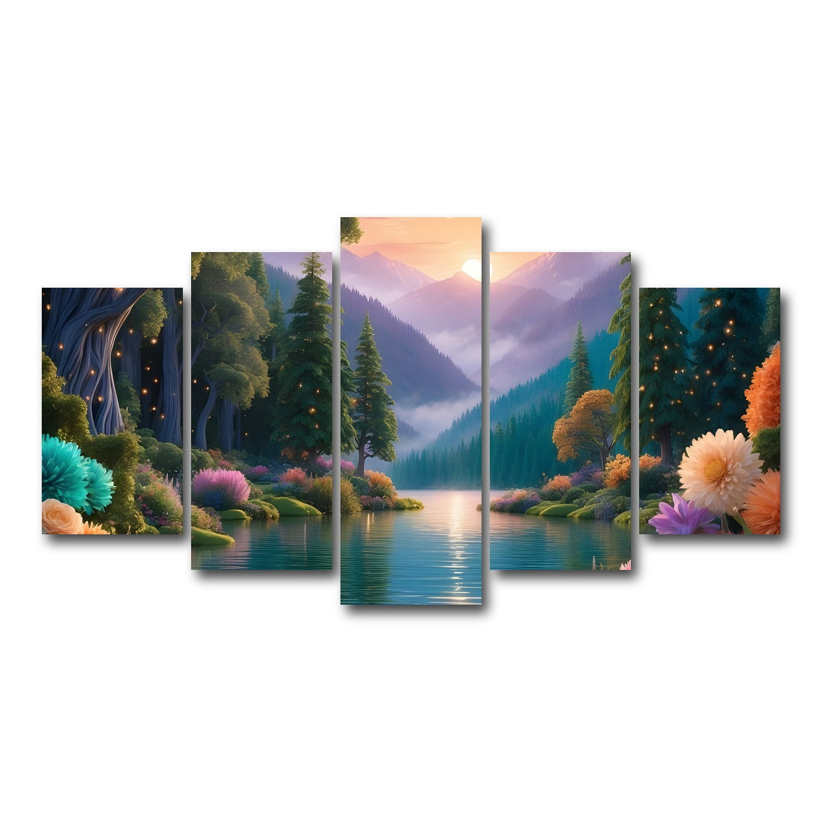 AUTO-MOCKUP WHITE | Blooming Meadow | 5 Piece | Gallery Wrap Canvas | group=5_normal