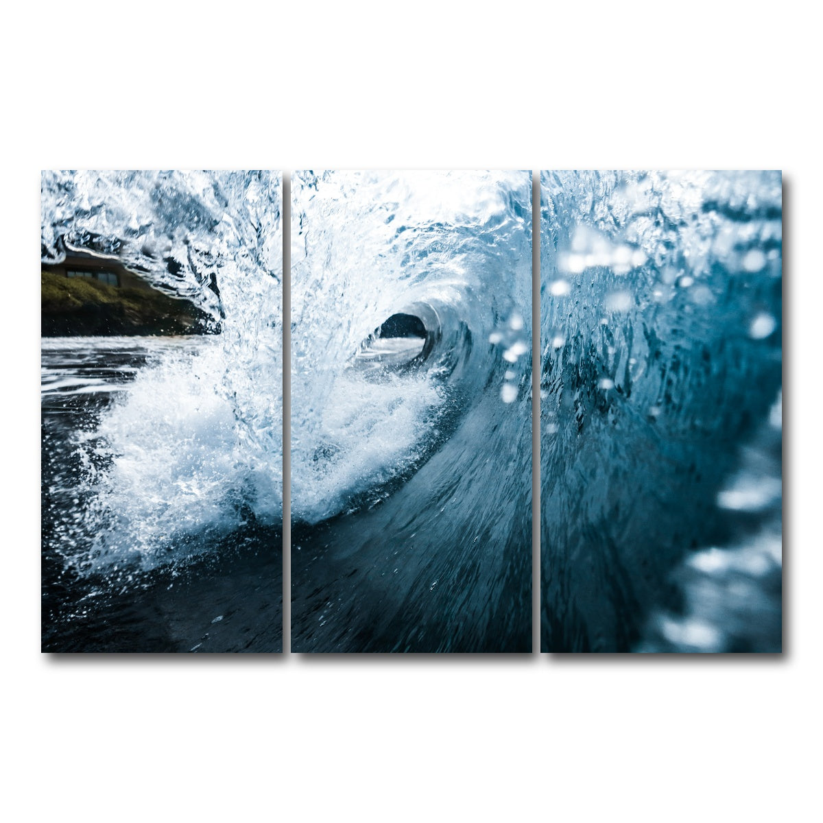 AUTO-MOCKUP WHITE | Blue Barrel | 3 Piece | Gallery Wrap Canvas | group=12x24