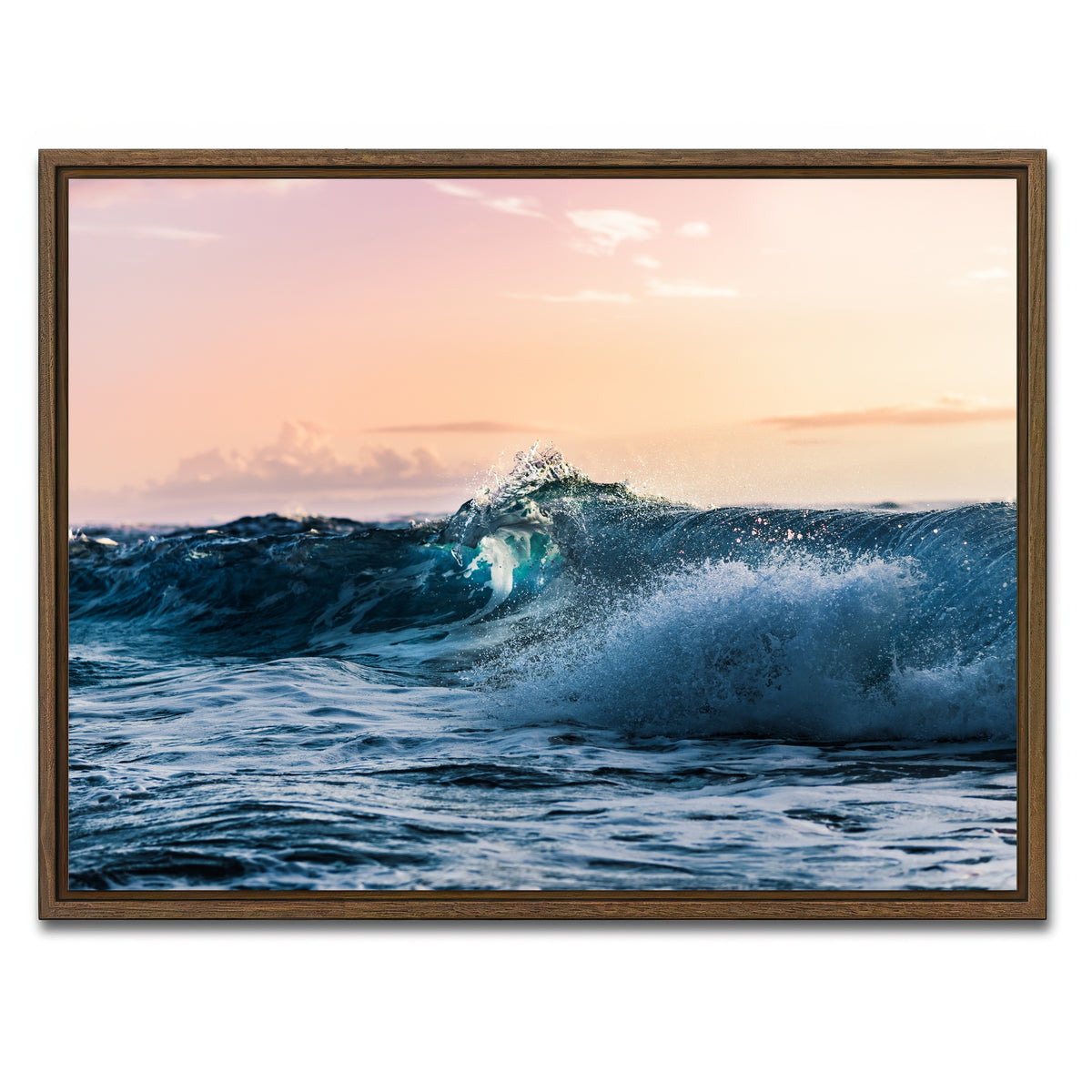 AUTO-MOCKUP WHITE | Blue Break | 1 Piece | Walnut Framed Canvas | group=4x3