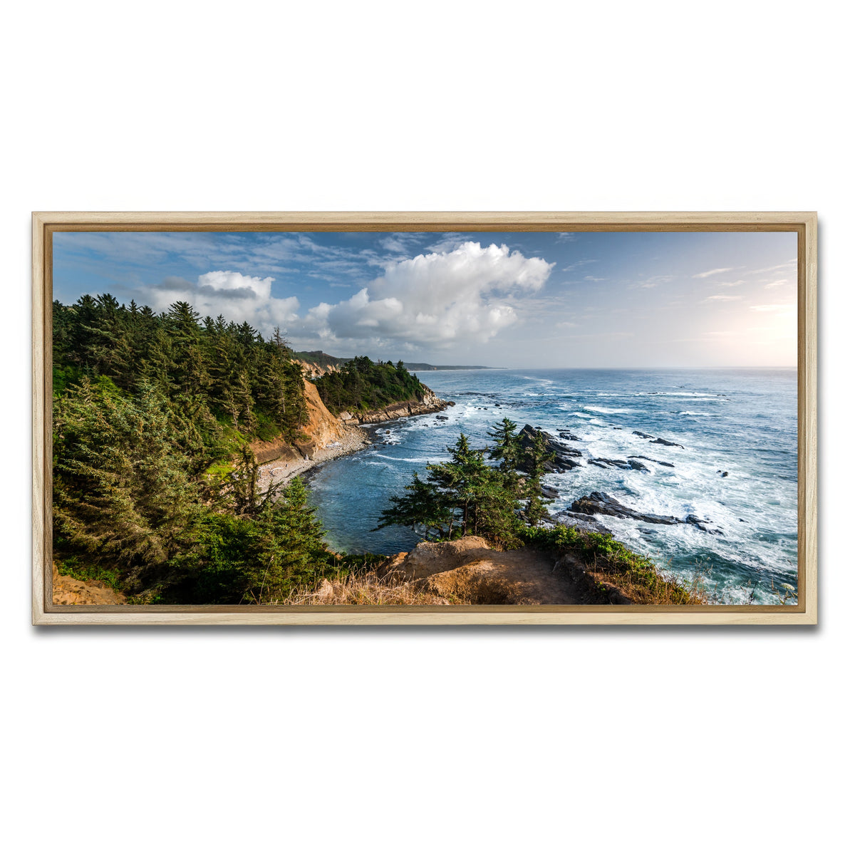 AUTO-MOCKUP WHITE | Blue Coast | 1 Piece | Natural Framed Canvas | group=2x1