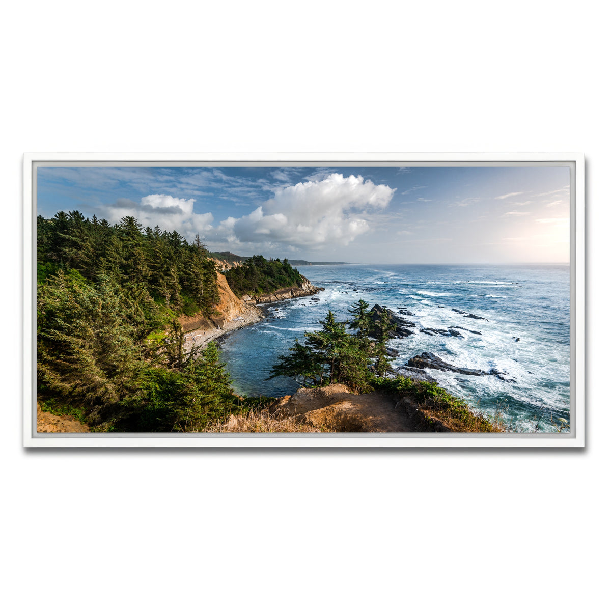 AUTO-MOCKUP WHITE | Blue Coast | 1 Piece | White Framed Canvas | group=2x1