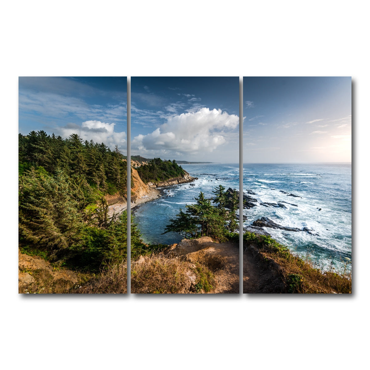 AUTO-MOCKUP WHITE | Blue Coast | 3 Piece | Gallery Wrap Canvas | group=12x24