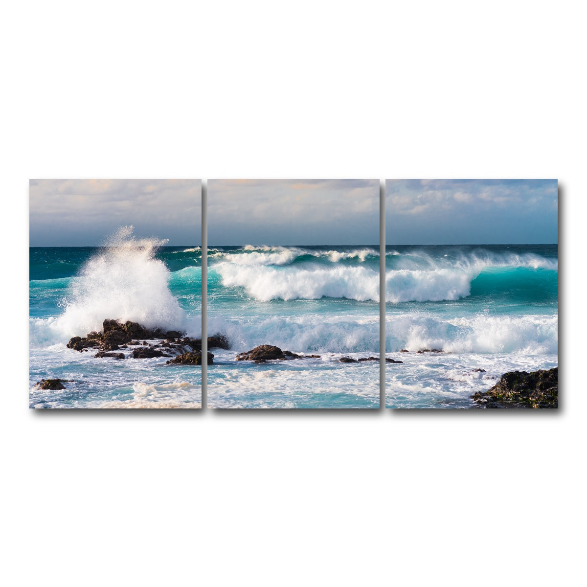 AUTO-MOCKUP WHITE | Blue Crash | 3 Piece | Gallery Wrap Canvas | group=18x24