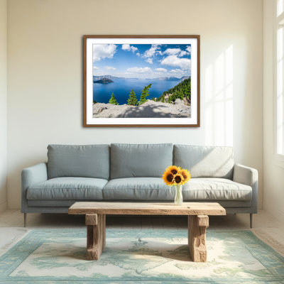 AUTO-MOCKUP ROOM | Blue Crater Lake Panorama Wall Art