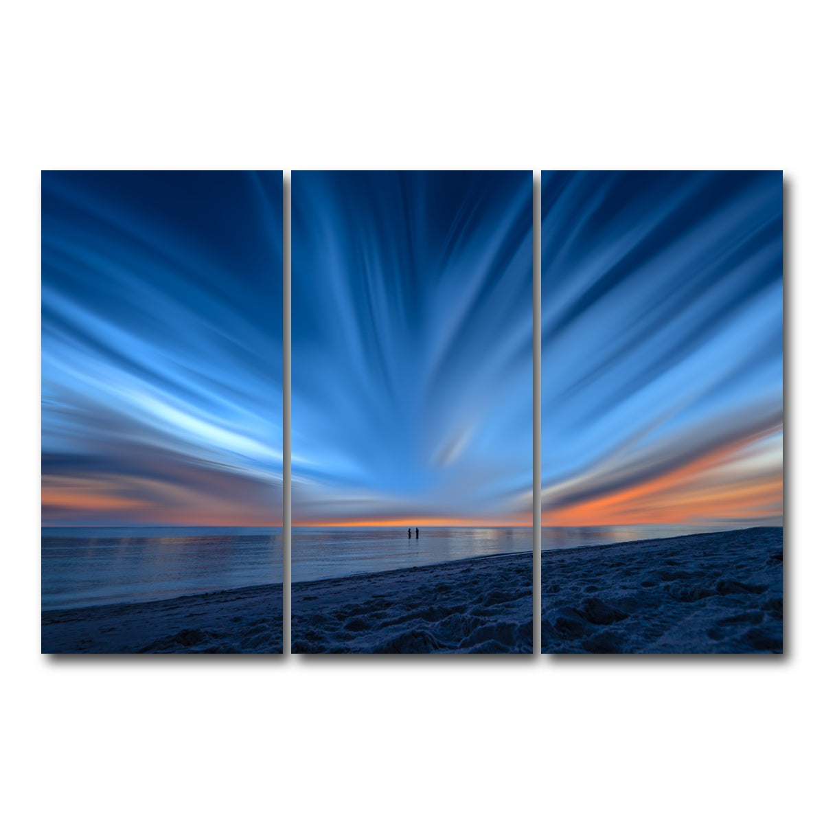 AUTO-MOCKUP WHITE | Blue Explosion | 3 Piece | Gallery Wrap Canvas | group=12x24