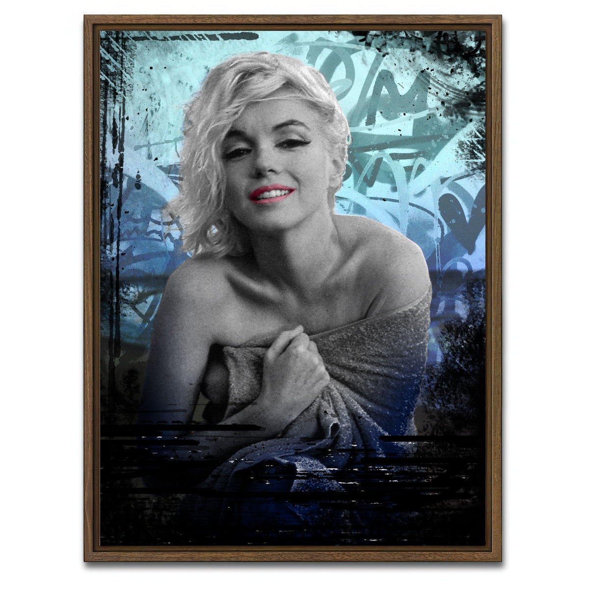 AUTO-MOCKUP WHITE | Blue Monroe | 1 Piece | Walnut Framed Canvas | group=3x4